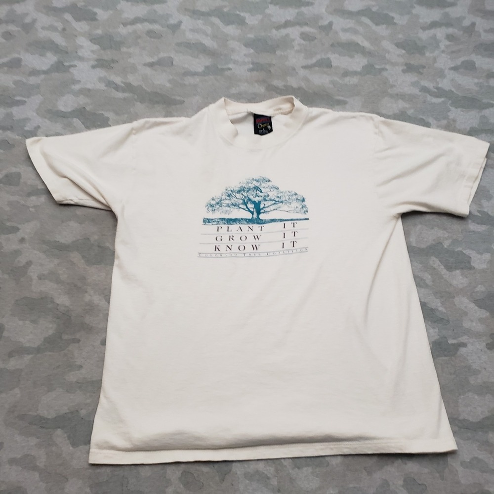 Vintage Soffe's Choice Shirt Mens Large White Colorado Tree Short Sleeve Nature